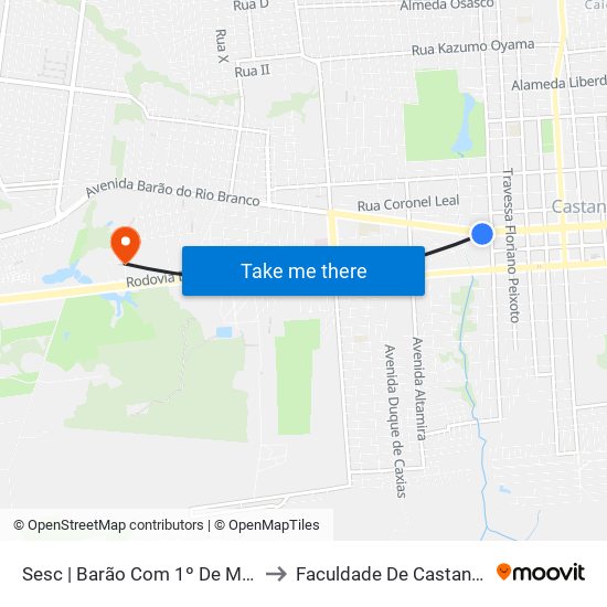 Sesc | Barão Com 1º De Maio to Faculdade De Castanhal map