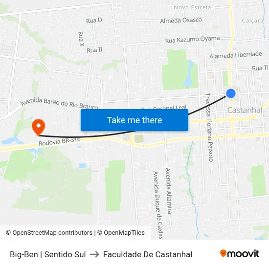 Big-Ben | Sentido Sul to Faculdade De Castanhal map