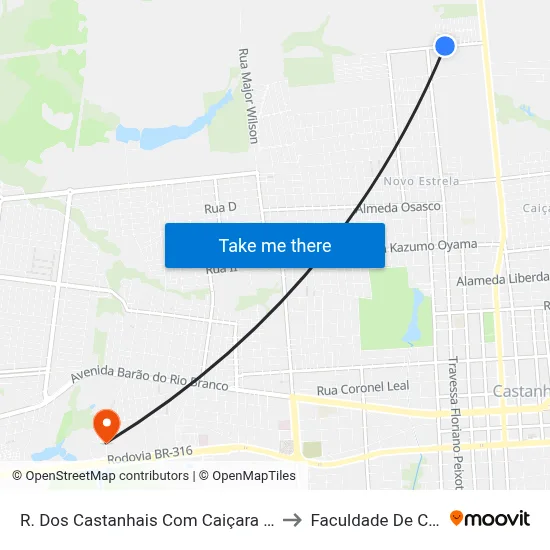 R. Dos Castanhais Com Caiçara | Sentido Leste to Faculdade De Castanhal map