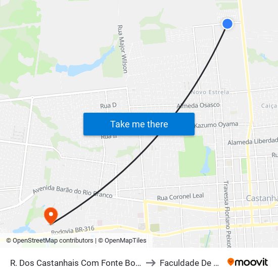 R. Dos Castanhais Com Fonte Boa | Sentido Leste to Faculdade De Castanhal map