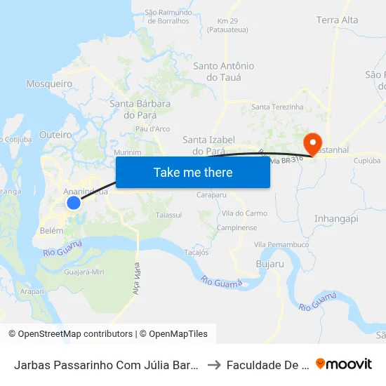 Jarbas Passarinho Com Júlia Barbalho | Sentido Norte to Faculdade De Castanhal map