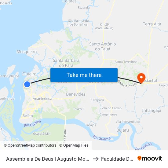 Assembleia De Deus | Augusto Montenegro Com 8 De Maio to Faculdade De Castanhal map