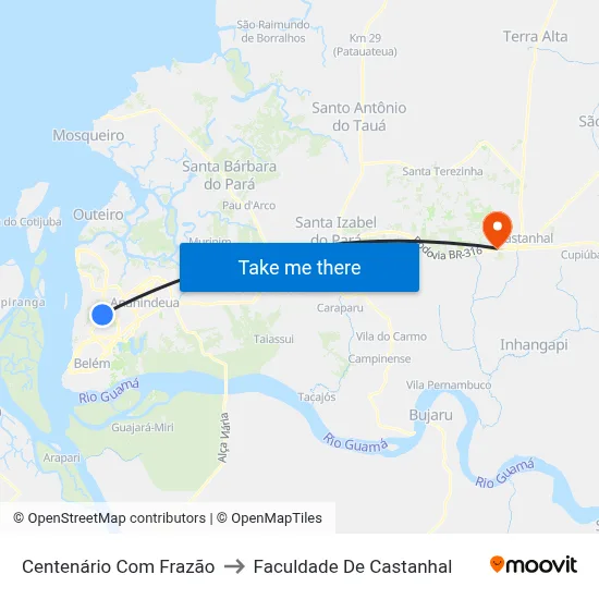Centenário Com Frazão to Faculdade De Castanhal map