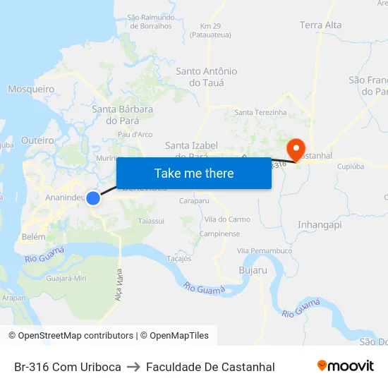 Br-316 Com Uriboca to Faculdade De Castanhal map