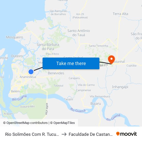 Rio Solimões Com R. Tucuruí to Faculdade De Castanhal map