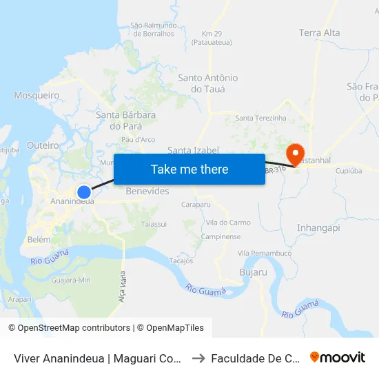 Viver Ananindeua | Maguari Com Curuçambá to Faculdade De Castanhal map