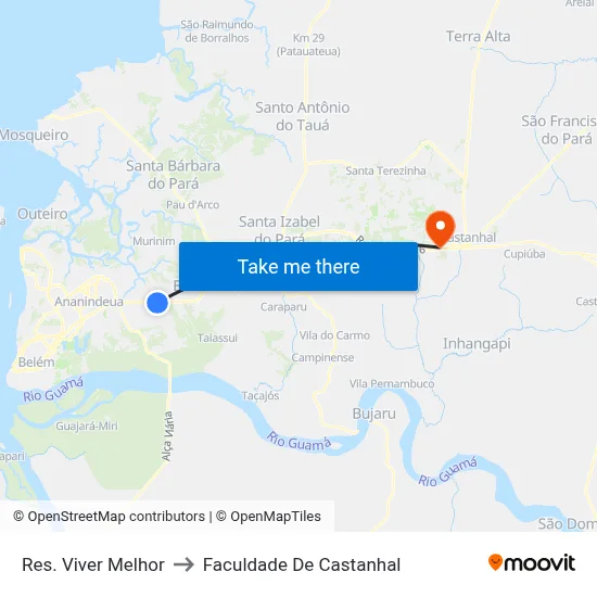 Res. Viver Melhor to Faculdade De Castanhal map