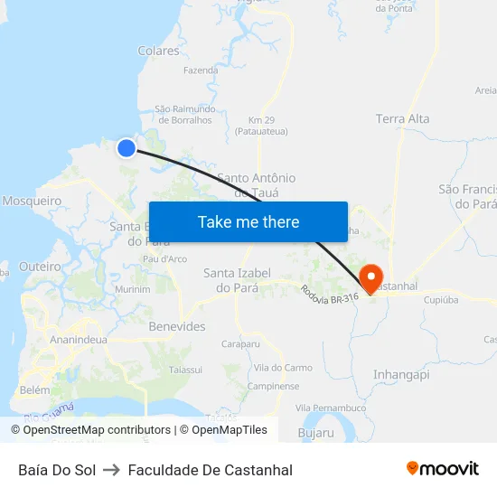 Baía Do Sol to Faculdade De Castanhal map