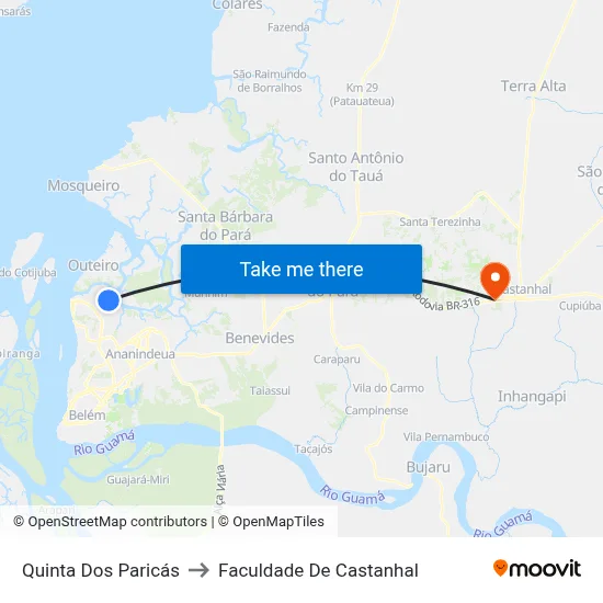 Quinta Dos Paricás to Faculdade De Castanhal map