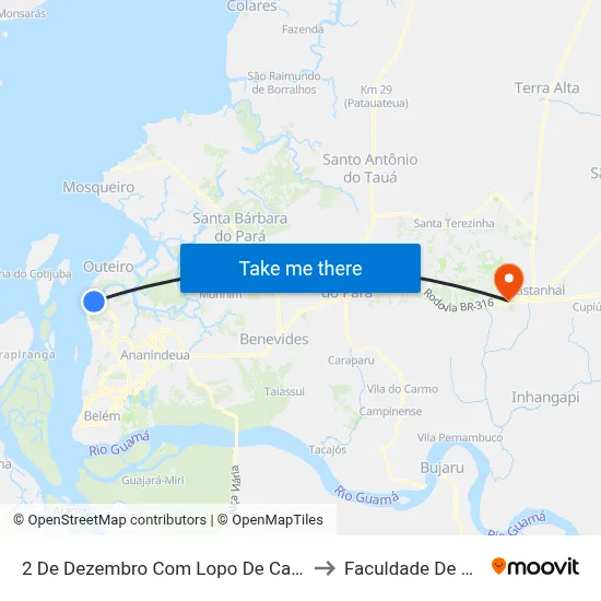 2 De Dezembro Com Lopo De Castro | Sentido Sul to Faculdade De Castanhal map