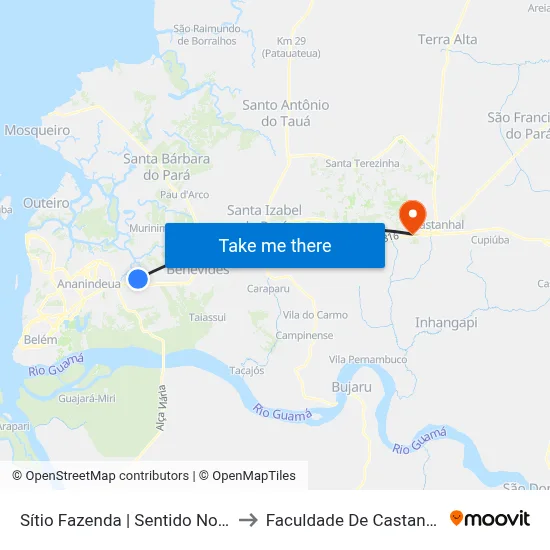 Sítio Fazenda | Sentido Norte to Faculdade De Castanhal map