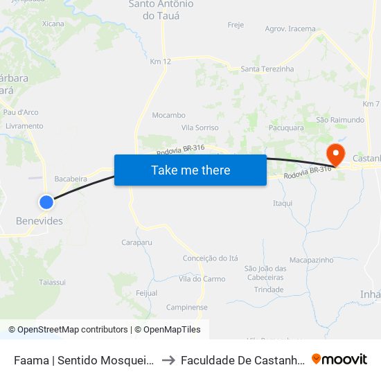 Faama | Sentido Mosqueiro to Faculdade De Castanhal map