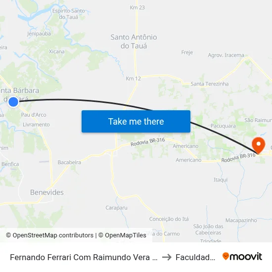 Fernando Ferrari Com Raimundo Vera Cruz | Igreja De São Sebastião | Sentido Norte to Faculdade De Castanhal map