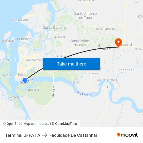 Terminal UFPA | A to Faculdade De Castanhal map