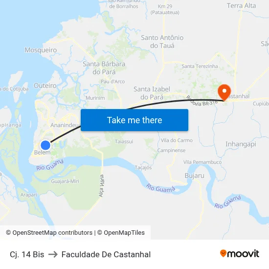 Cj. 14 Bis to Faculdade De Castanhal map