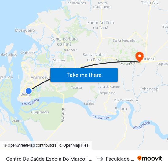 Centro De Saúde Escola Do Marco | Rômulo Maiorana Com Alferes Costa to Faculdade De Castanhal map