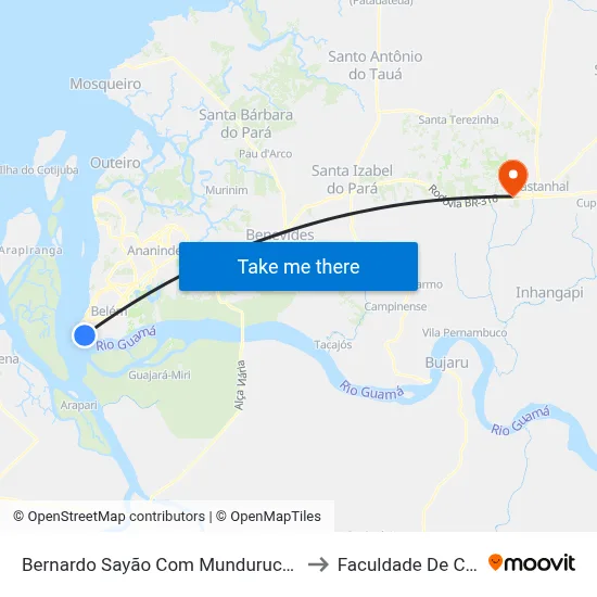 Bernardo Sayão Com Mundurucus | Sentido Sul to Faculdade De Castanhal map