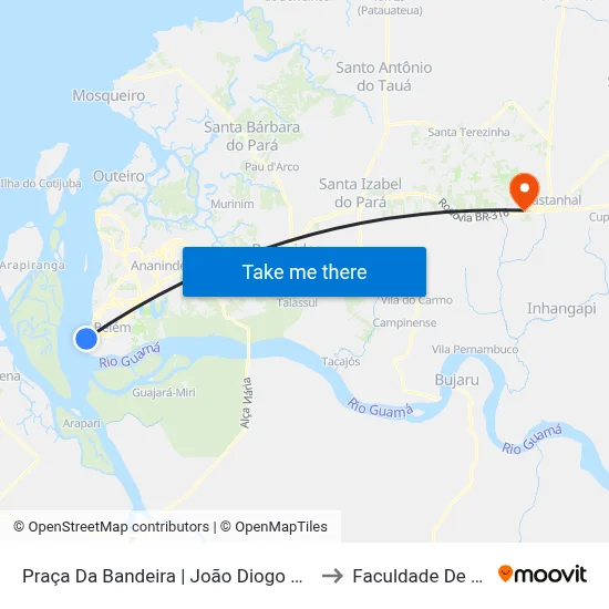 Praça Da Bandeira | João Diogo Com São Francisco to Faculdade De Castanhal map