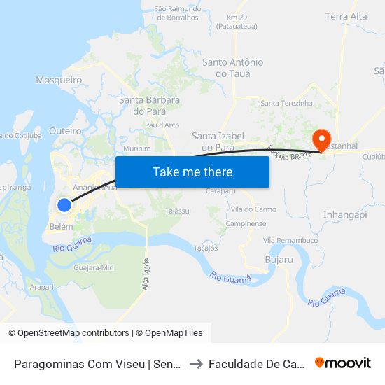 Paragominas Com Viseu | Sentido Norte to Faculdade De Castanhal map