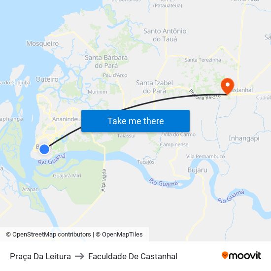 Praça Da Leitura to Faculdade De Castanhal map