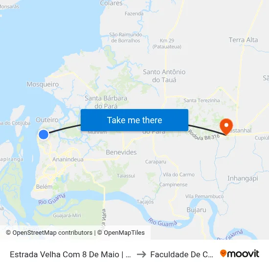 Estrada Velha Com 8 De Maio | Sentido Oeste to Faculdade De Castanhal map