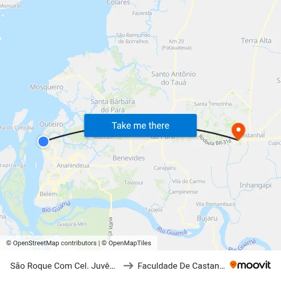 São Roque Com Cel. Juvêncio to Faculdade De Castanhal map