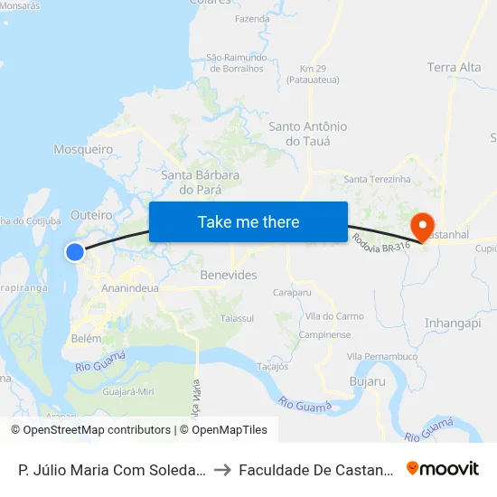 P. Júlio Maria Com Soledade to Faculdade De Castanhal map