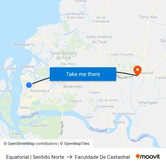 Equatorial | Sentido Norte to Faculdade De Castanhal map