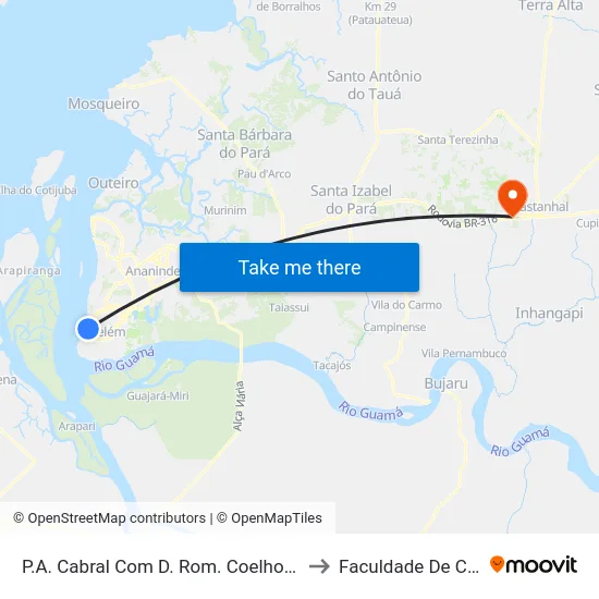 P.A. Cabral Com D. Rom. Coelho | Sentido Norte to Faculdade De Castanhal map