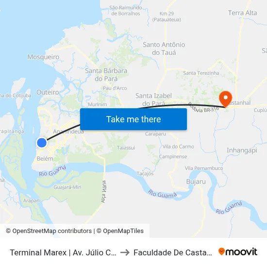 Terminal Marex | Av. Júlio Cezar to Faculdade De Castanhal map
