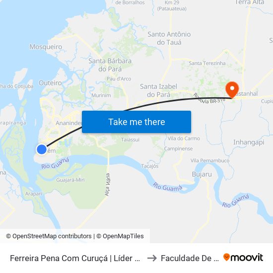 Ferreira Pena Com Curuçá | Líder Praça Brasil (Fundos) to Faculdade De Castanhal map