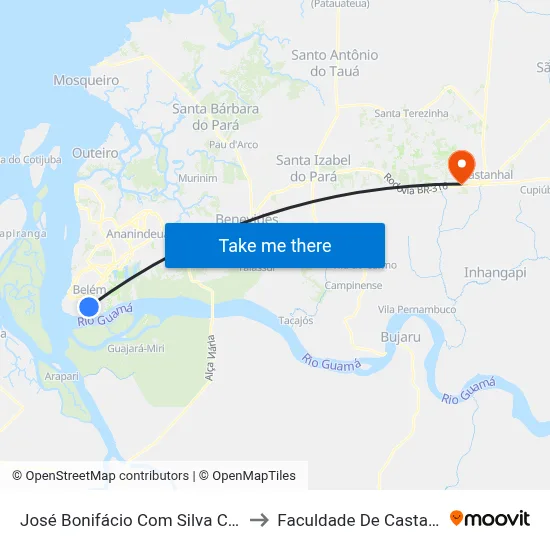 José Bonifácio Com Silva Castro to Faculdade De Castanhal map