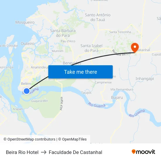 Beira Rio Hotel to Faculdade De Castanhal map