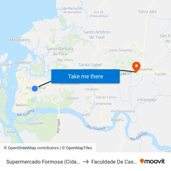 Supermercado Formosa (Cidade Nova) to Faculdade De Castanhal map