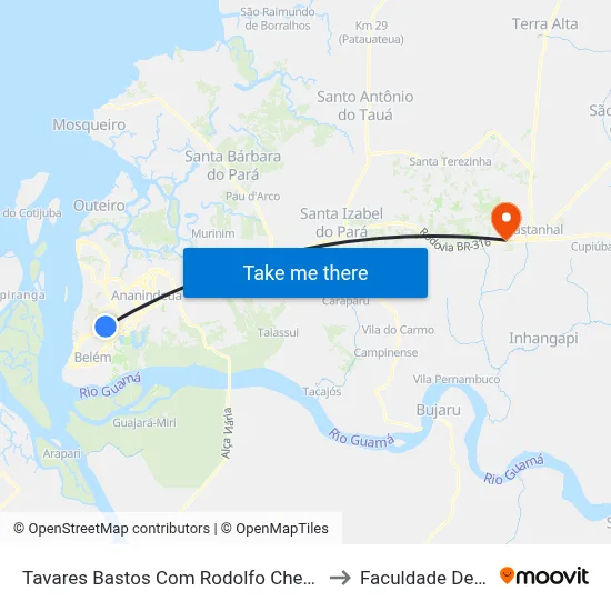 Tavares Bastos Com Rodolfo Chermont | Sentido Oeste to Faculdade De Castanhal map