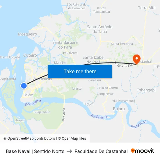 Base Naval | Sentido Norte to Faculdade De Castanhal map