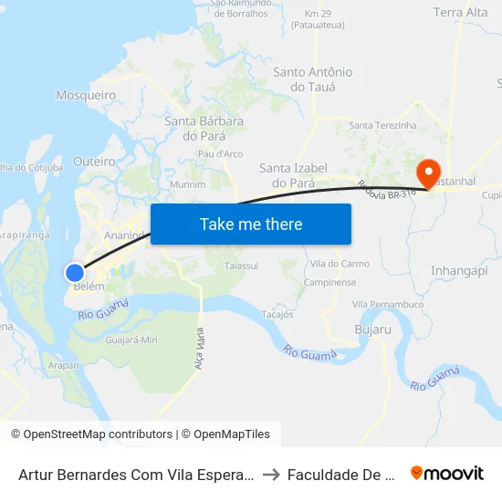 Artur Bernardes Com Vila Esperança | Sentido Sul to Faculdade De Castanhal map