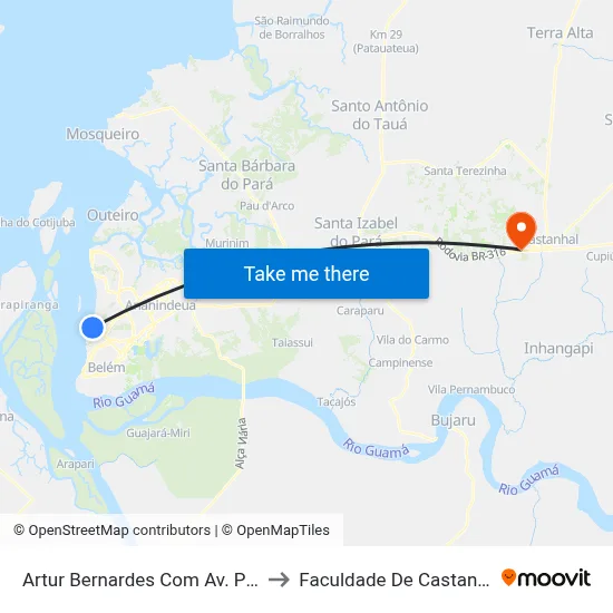Artur Bernardes Com Av. Pará to Faculdade De Castanhal map