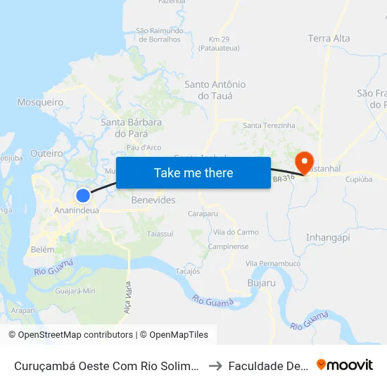 Curuçambá Oeste Com Rio Solimões | Canteiro Do Paar to Faculdade De Castanhal map
