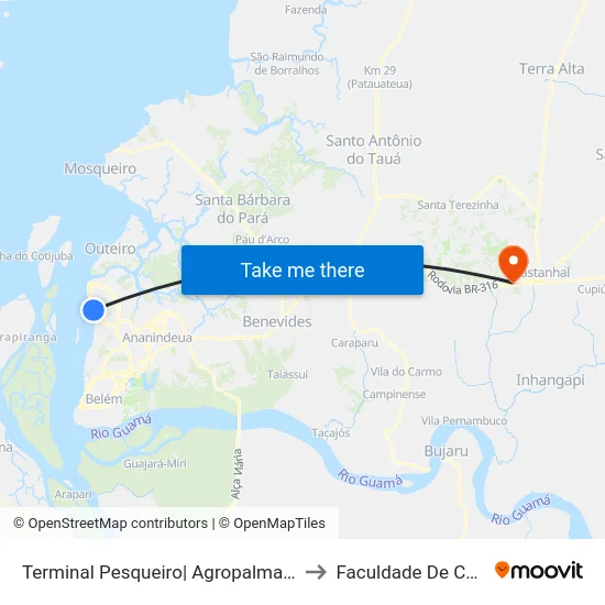 Terminal Pesqueiro| Agropalma | Sentido Sul to Faculdade De Castanhal map