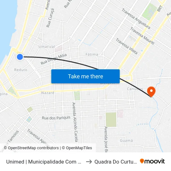 Unimed | Municipalidade Com Doca to Quadra Do Curtume map