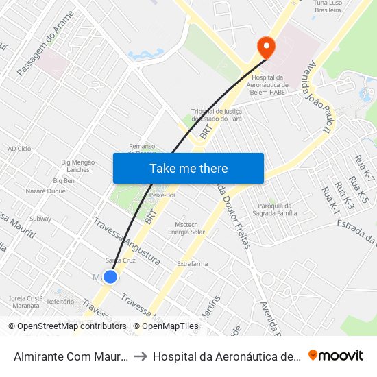 Almirante Com Mauriti | Inmetro to Hospital da Aeronáutica de Belém - HABE map