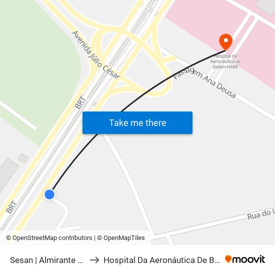 Sesan | Almirante Barroso to Hospital Da Aeronáutica De Belém-Habe map