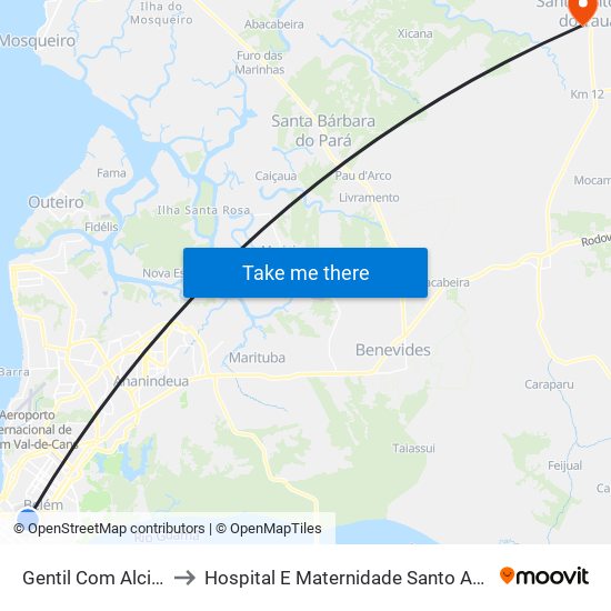 Gentil Com Alcindo to Hospital E Maternidade Santo Antônio map