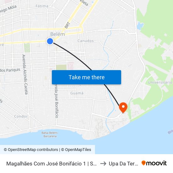 Magalhães Com José Bonifácio 1 | Seccional De São Brás to Upa Da Terra Firme map