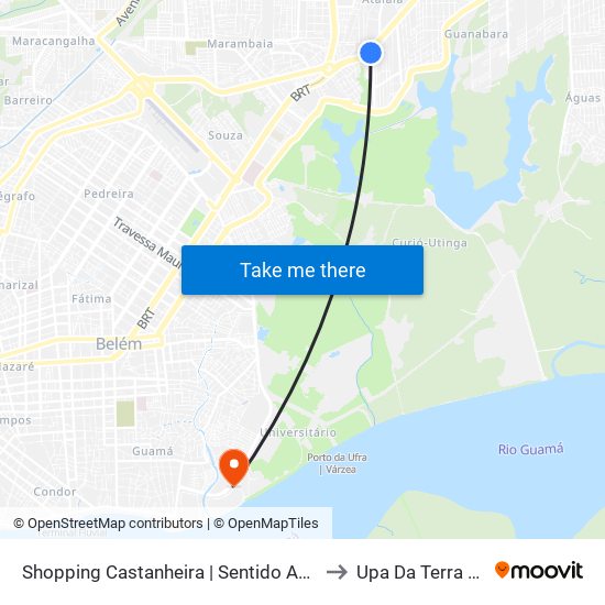 Shopping Castanheira | Sentido Ananindeua to Upa Da Terra Firme map
