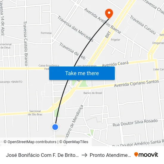 José Bonifácio Com F. De Brito | Berço De Belém | S1 to Pronto Atendimento Riomar map