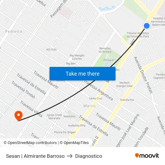 Sesan | Almirante Barroso to Diagnostico map