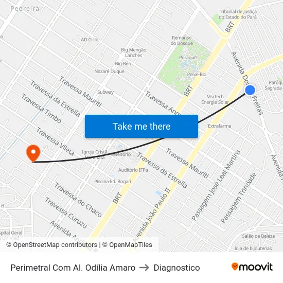 Perimetral Com Al. Odília Amaro to Diagnostico map