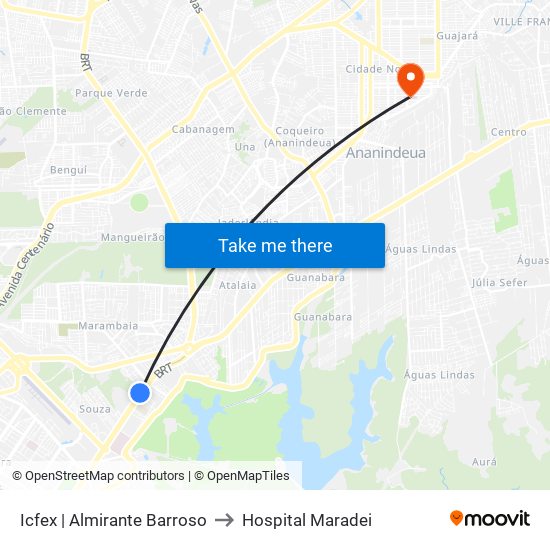 Icfex | Almirante Barroso to Hospital Maradei map